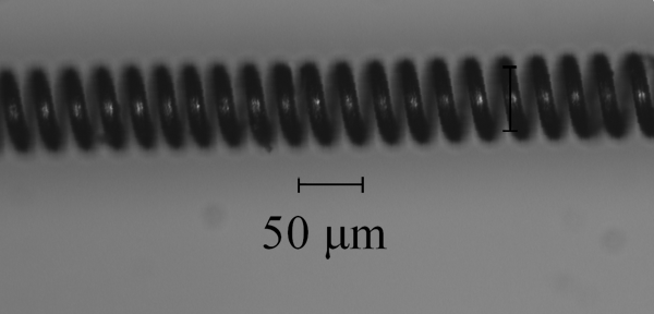 Tiny coil at 50μm scale