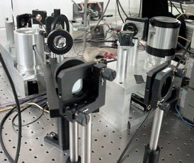 Laser setup with several mirrors