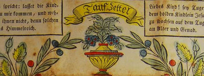 Emblem of leaves surrounded by German script