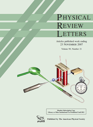 Cover of Physics Review Letters November 2007