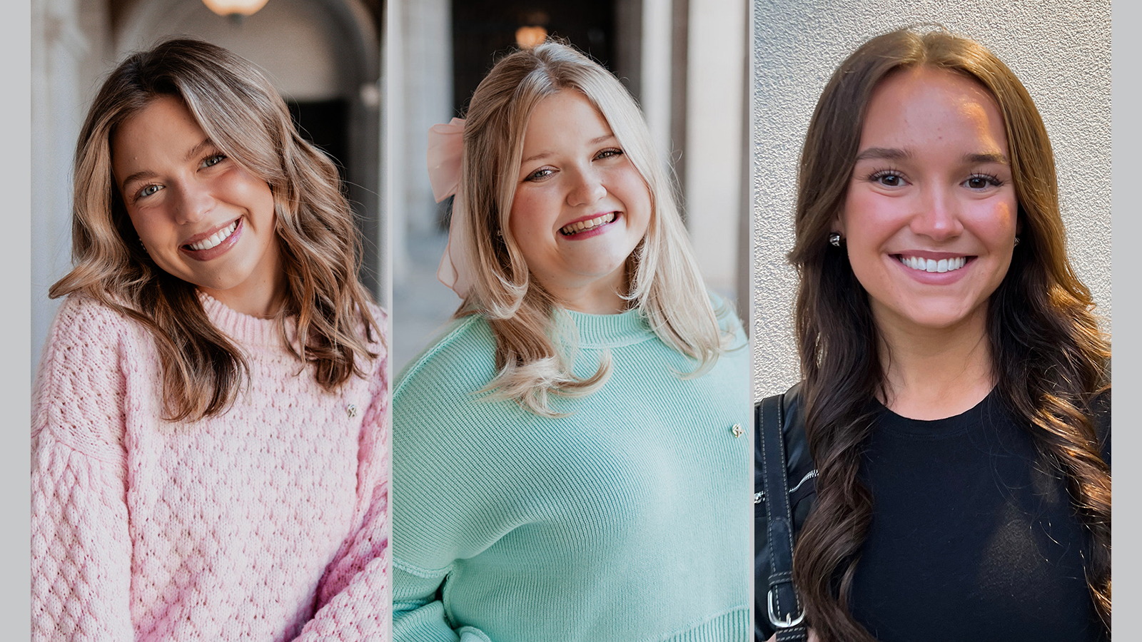 Claire Kelly, Makayla Larntz and Grace Nab headshots