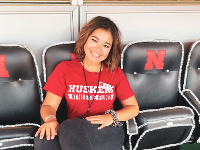 Photo of Sydney Trench in stadium style seats.