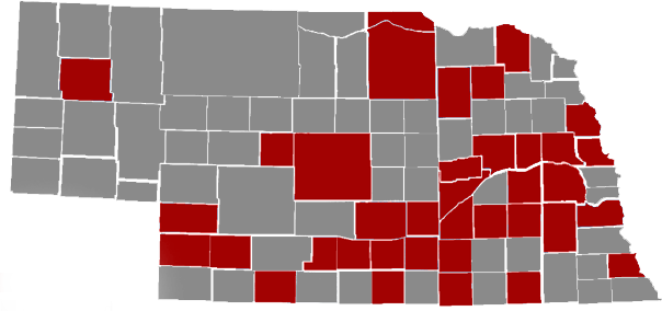 Map of Nebraska Counties