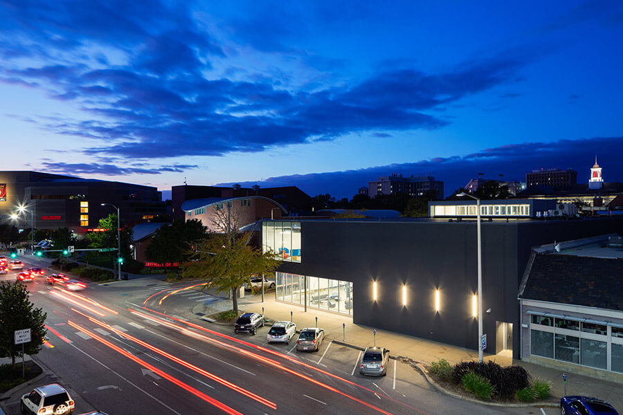 Night time photo of downtown Lincoln