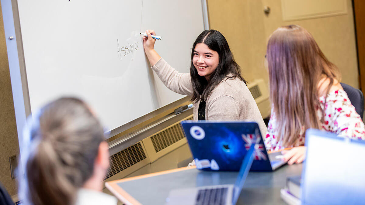 Student working on assignment