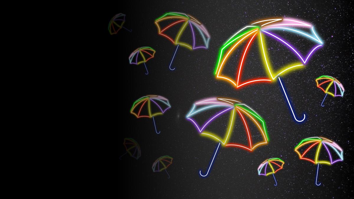 Neon umbrellas
